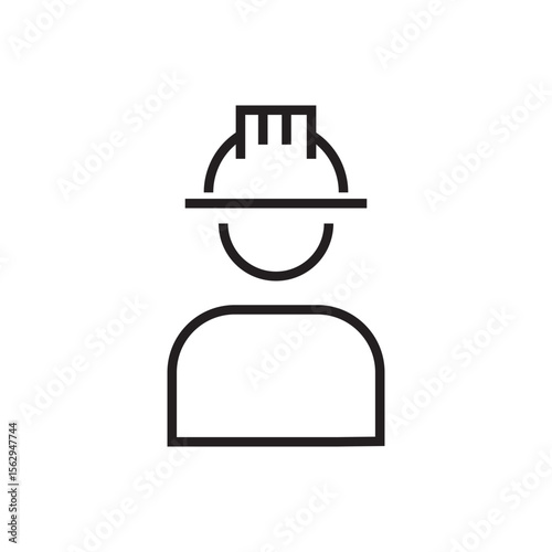 engineer worker construction profile icon outline editable stroke eps