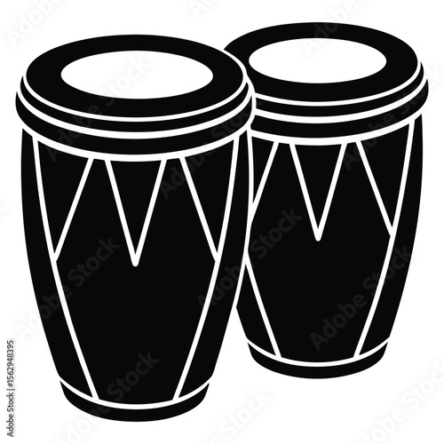 Vibrant Conga Drums  silhouette Rhythmic Percussion Instruments