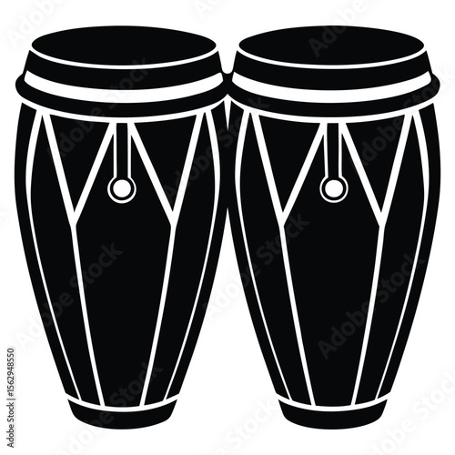 vector illustration of a congas silhouette