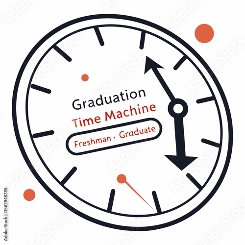 Graduation Time Machine Dial Freshman Graduate clock