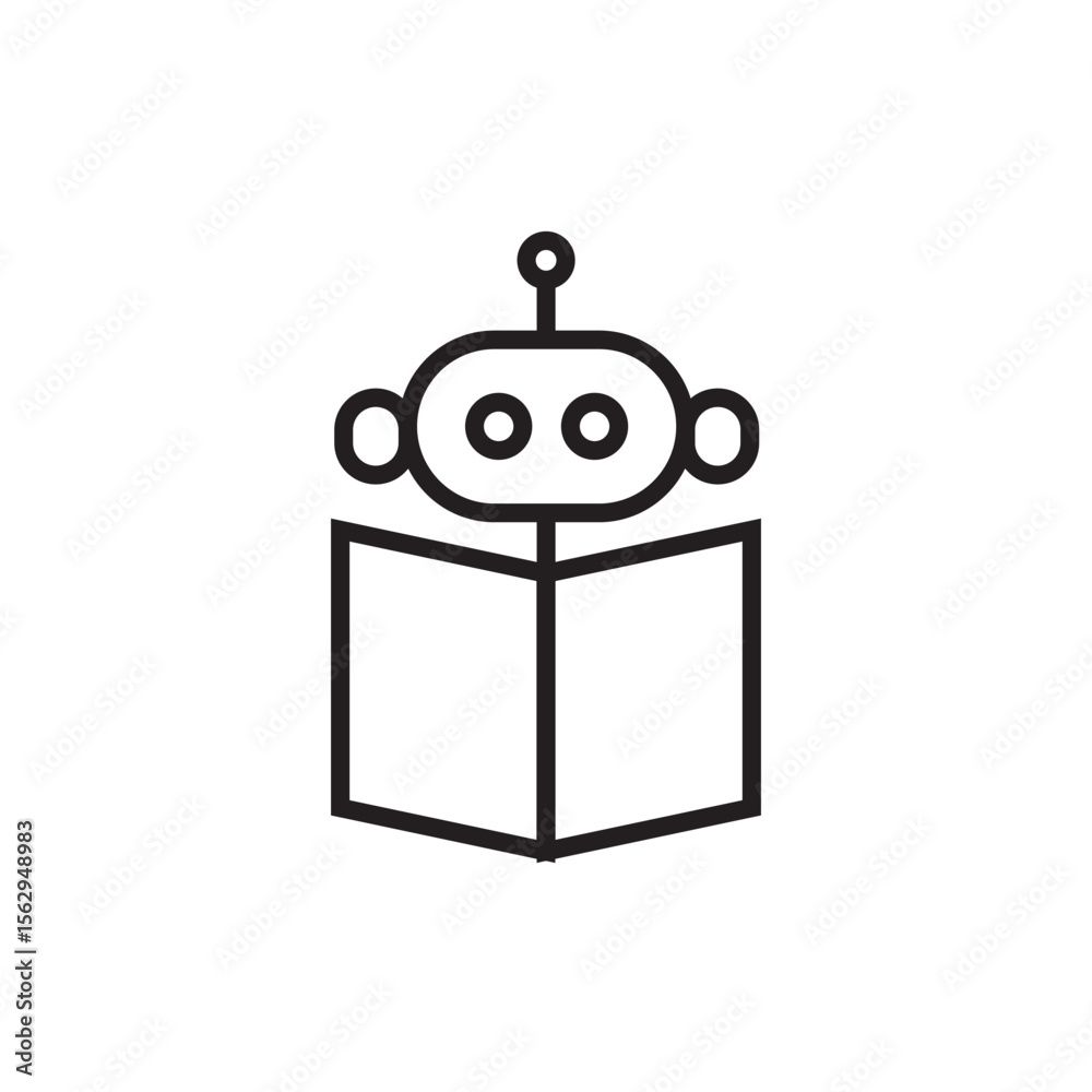 Obraz premium Robot chat bot icon vector eps editable stroke 