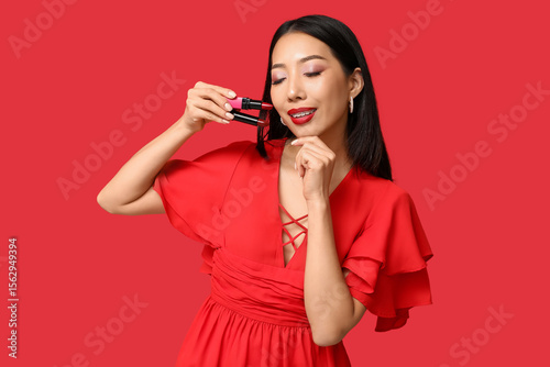 Beautiful Asian woman with ...