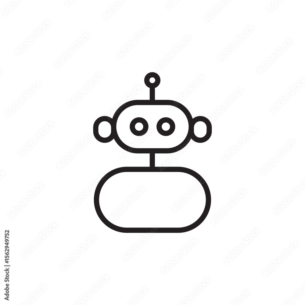 Fototapeta premium Robot chat bot icon vector eps editable stroke 