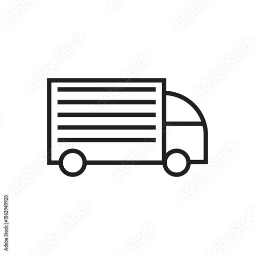 courier service van icon outline editable stroke eps