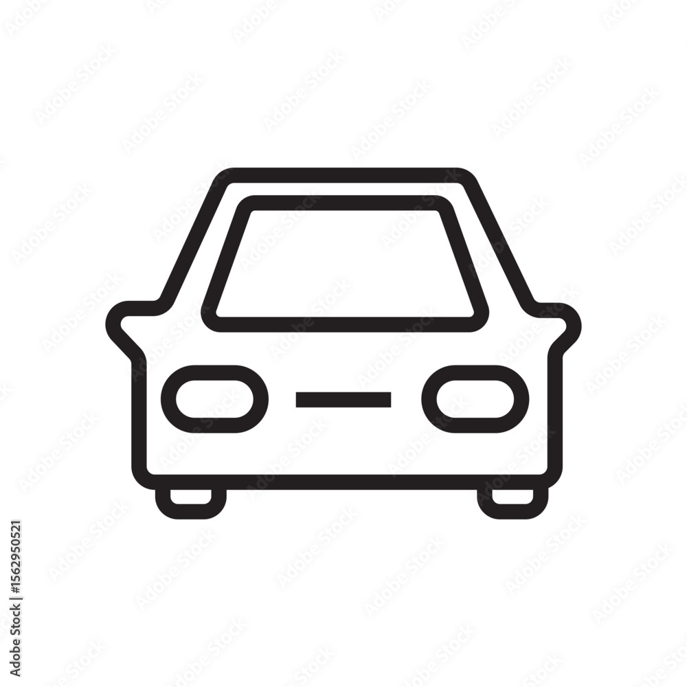 Obraz premium car 4 wheeler parking icon outline vector editable stroke eps