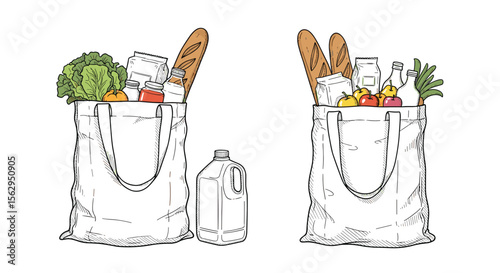 Sustainable Living Tips Embracing Eco-Friendly Habits with Reusable Shopping Bags Filled with Groceries