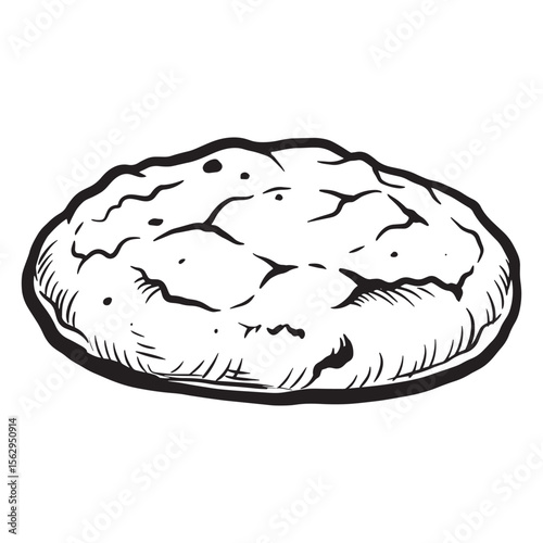 Hand drawn illustration of a fresh cookie representing bakery and delicious snack concept