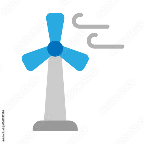 Wind Turbine Vector Flat Icon Design