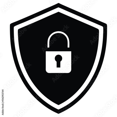 Secure shield icon featuring a lock illustrating protection and digital safety