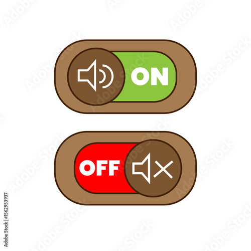 on off music volume button vector design