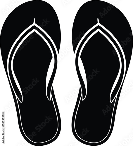 flip flops isolated on silhouette 