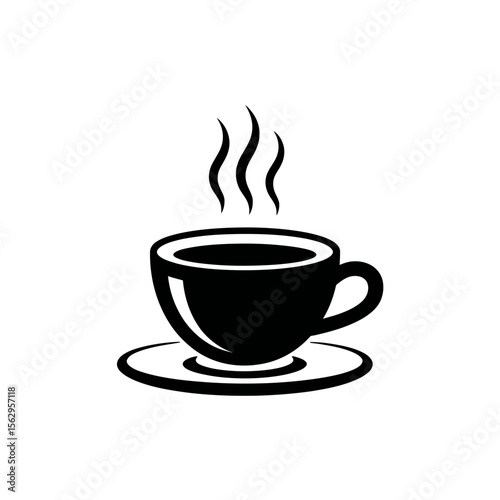Steam rising from a warm cup of coffee a simple illustration