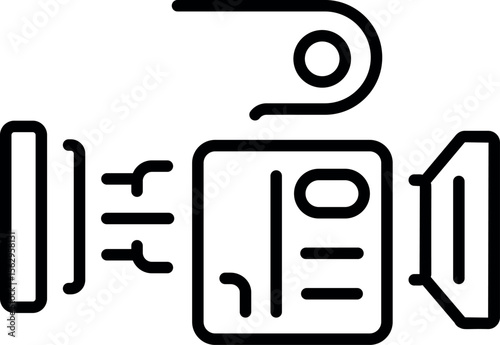 An icon of a rangefinder device in outline style 