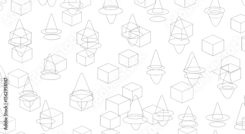 Geometric Patterns An Array of Abstract Shapes Creates A Dynamic Visual Composition Design