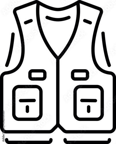 A line style icon representing a hunting vest 