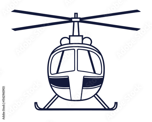 Vector illustration of a modern helicopter design isolated on a clean white background.