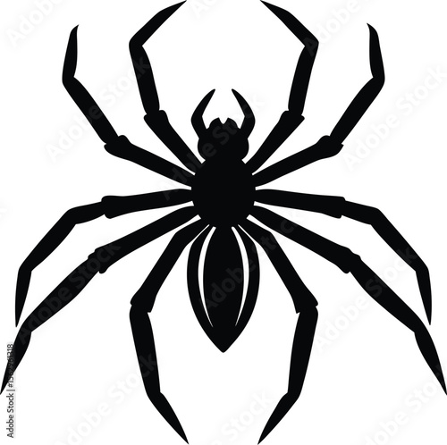 Black Spider Illustration Arachnid Vector Art Design
