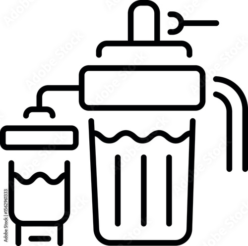 A line style icon showing a water filter unit