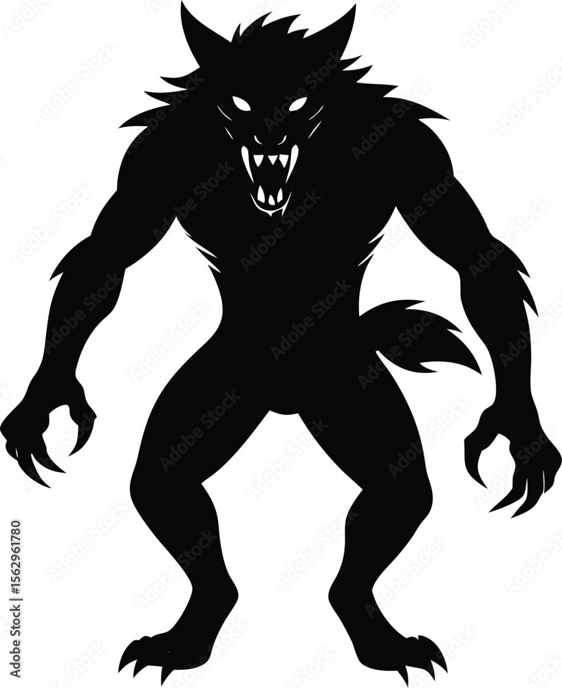 Fototapeta premium Fearsome Werewolf Silhouette A Ghastly Creature of the Night