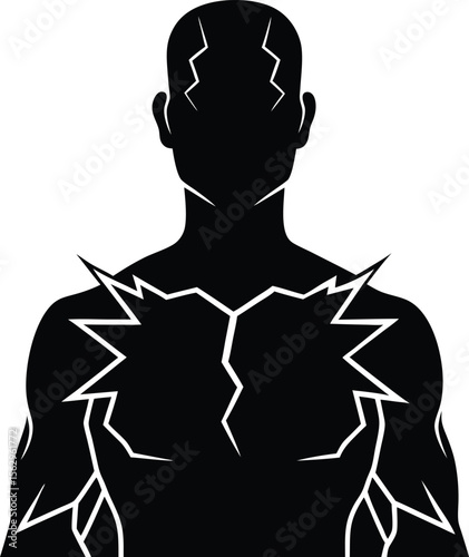 Silhouette of a businessman standing in a suit vector illustration