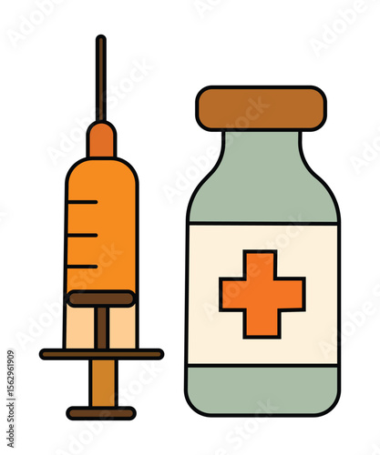 Vaccine Syringe and Vial