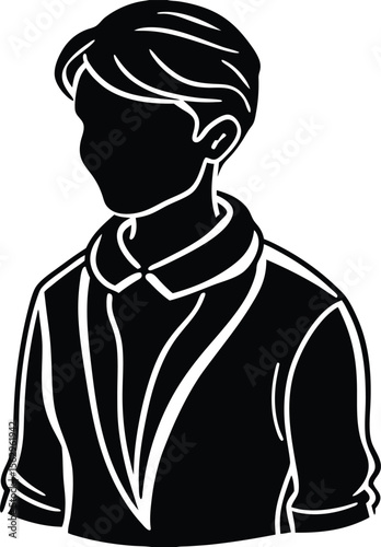 Silhouette of a man in a black hat standing in a suit vector illustration