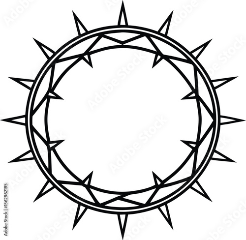 Crown of thorns silhouette, Circle of thorns icon