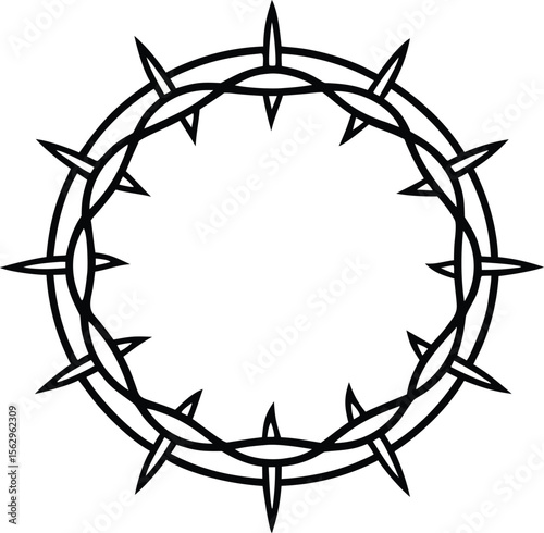 Crown of thorns silhouette, Circle of thorns icon