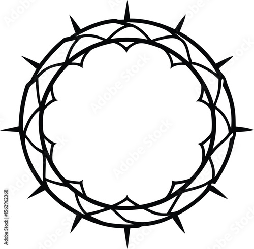 Crown of thorns silhouette, Circle of thorns icon