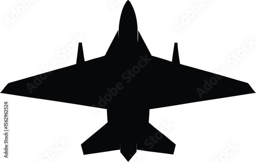 fighter aircraft  black silhouette vector,fighter plane icon illustration