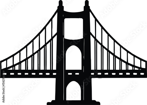 golden gate bridge silhouette vector,San Francisco black symbol