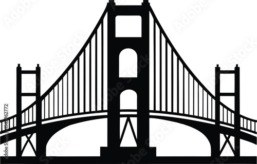 golden gate bridge silhouette vector,San Francisco black symbol