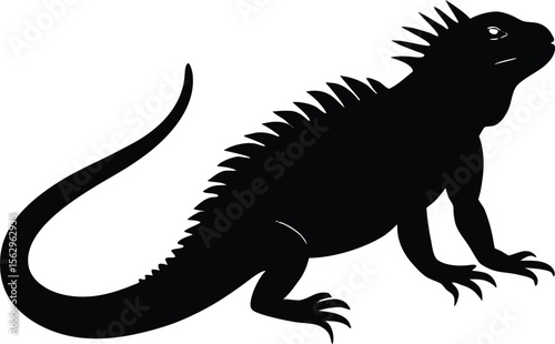 iguana  black silhouette vector,iguana  icon