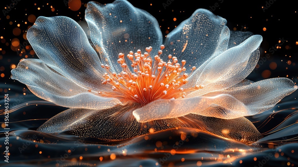 Obraz premium Glowing, translucent flower design.