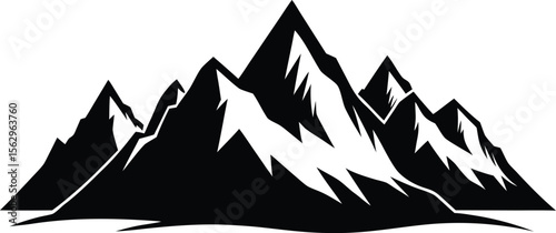 mountain black silhouette vector illustration,mountain icon