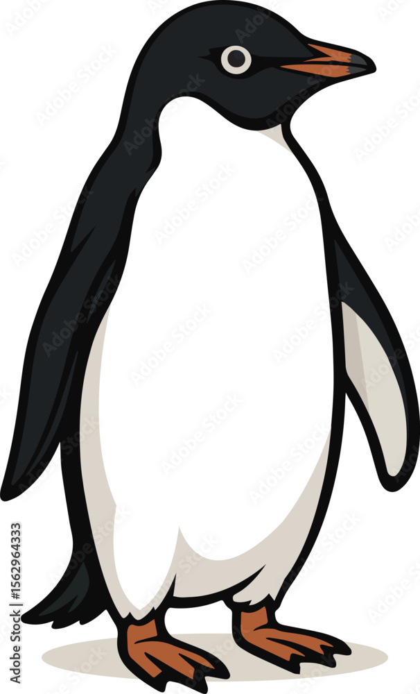 Fototapeta premium Elegant Penguin Illustration with a Glowing Background 
