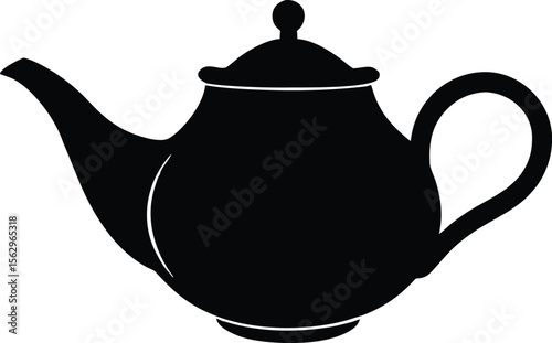  tea pot icon,stylish tea pot black silhouette vector illustration