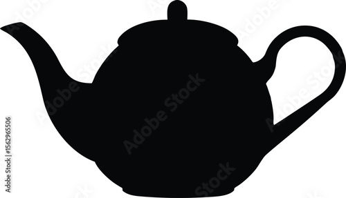  tea pot icon,stylish tea pot black silhouette vector illustration
