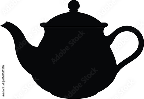  tea pot icon,stylish tea pot black silhouette vector illustration