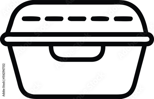Vector art of a food container with a lid, perfect for takeout meals, isolated on white background