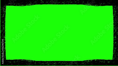 black border jitter animation with green background video