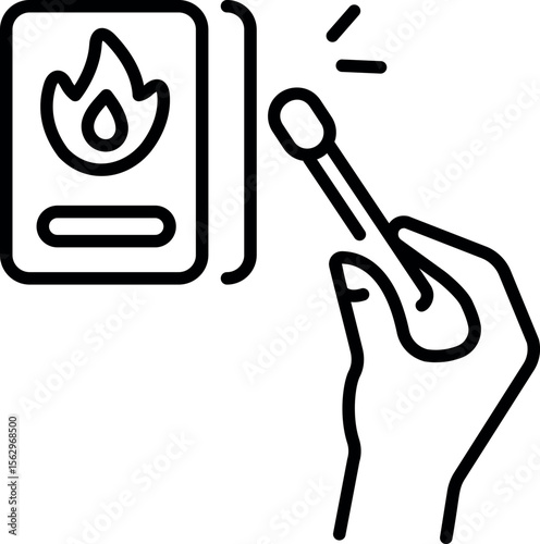 A line style icon representing a matchbox 