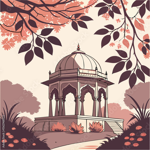 
a gazebo in a park