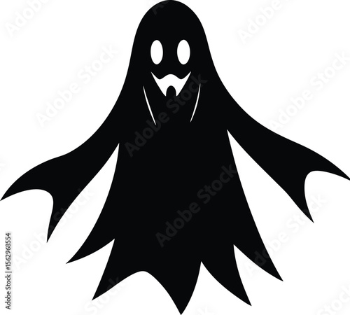 Spooky Ghost Illustration A Haunting Silhouette Design