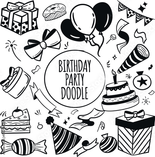 Birthday Party Doodles Set