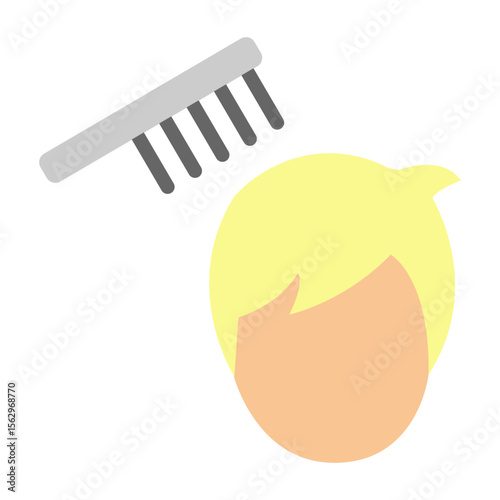 Brushing Hair Vector Flat Icon Design