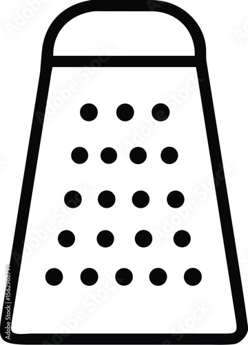 Vector art of a simple kitchen grater with holes isolated on white background