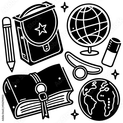 vector set of school icons