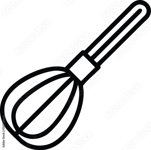Vector art of a closeup view of a kitchen whisk isolated on white background