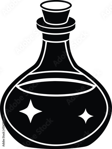 Mystical Potion Bottle  A Graphic Illustration of Enchanted Elixirs